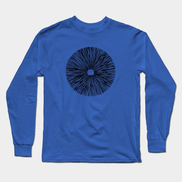 Black mushroom spore print Long Sleeve T-Shirt by iefae